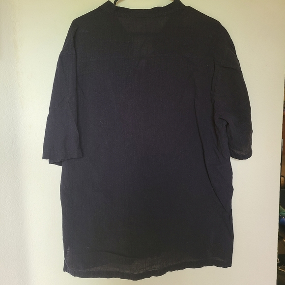 ♡Vintage black blouse w/ pockets & wooden buttons♡ - Picture 9 of 12